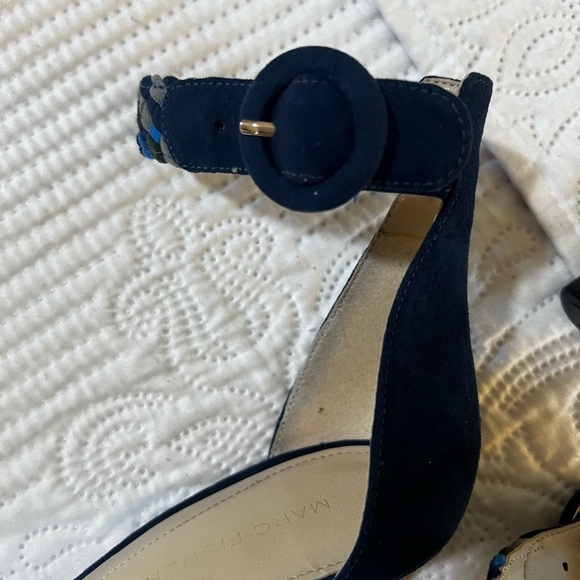 Marc Fisher MARC FISHER BETTYE BLUE SUEDE SANDALS size 8 - Picture 5 of 8